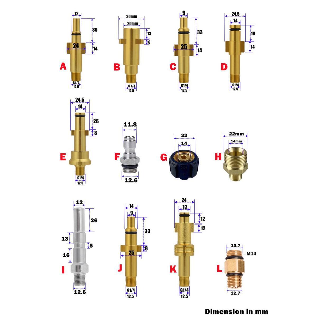 Pressure Washer Foam Gun - Adaptateur de buse avec filetage de