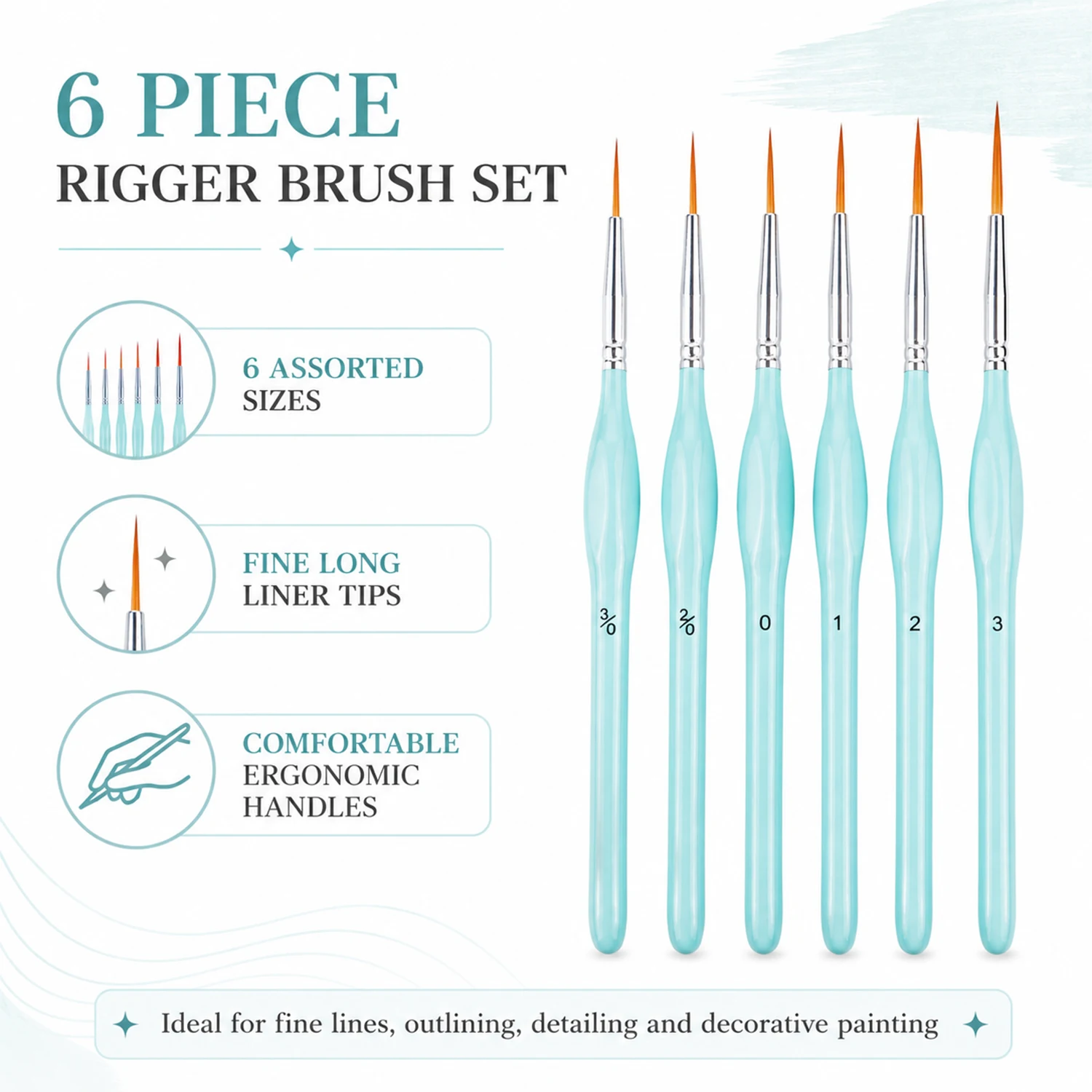 Detailing Brush Set - Ensemble de 6 pinceaux de peinture